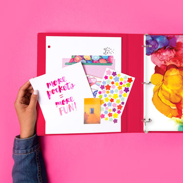 Avery + Amy Tangerine Designer Collection Binder, 1 Inch Round Rings, 175-Sheet Capacity, Hatchmark Hearts (28320)